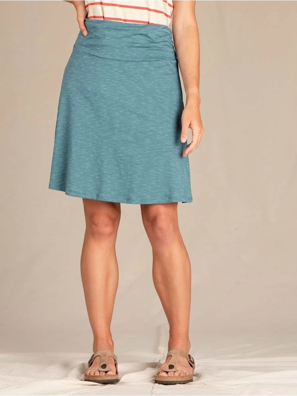 Toad&Co Organic Cotton Tencel Lyocell Chaka Skirt in hydro teal size small